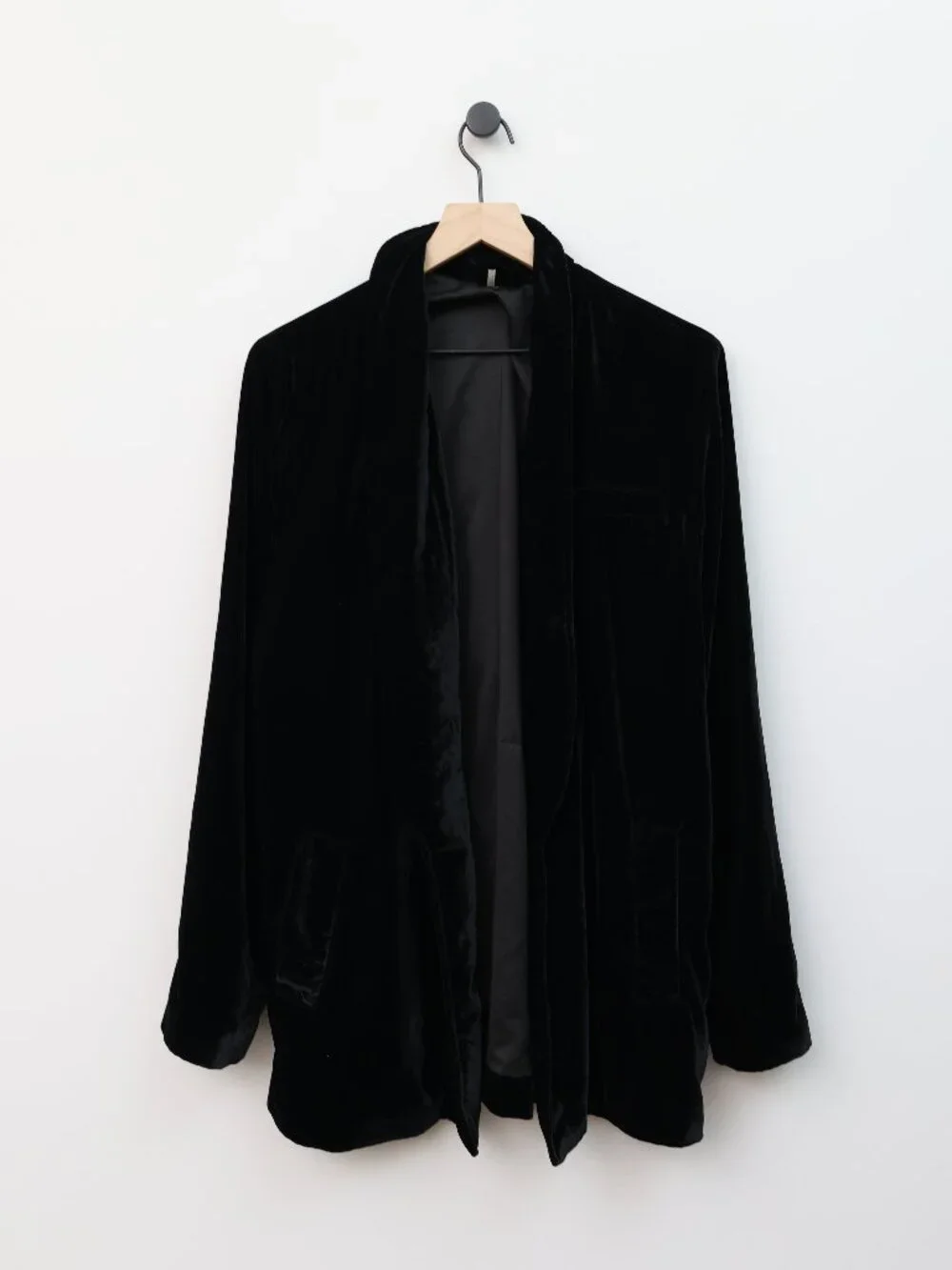 Free People Velvet Open Blazer Black Large